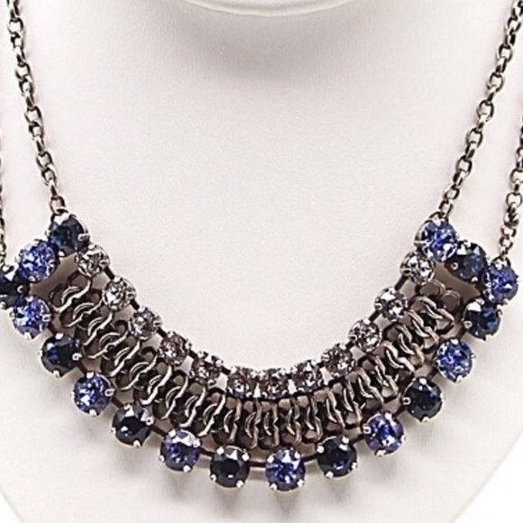 Vintage Edgy style Statement crystal Necklace. Handmade using Swarovski elements - Picture 2 of 6